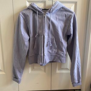 Blue Brandy Melville cropped zip up sweater